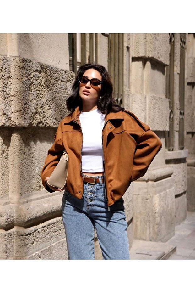 Hellbraune Clara Wildlederjacke - 2929 - 3