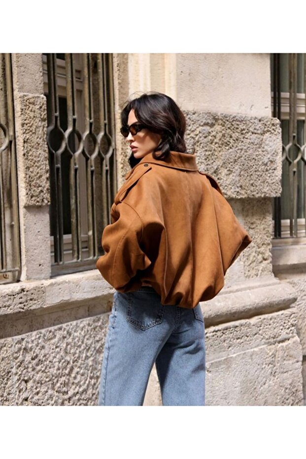 Hellbraune Clara Wildlederjacke - 2929 - 4