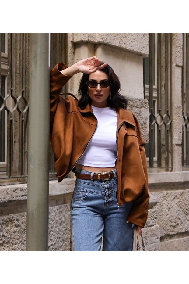 Hellbraune Clara Wildlederjacke - 2929 - 1