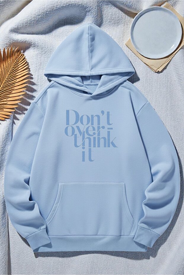 سويت شيرت مطبوع بتصميم DONT OVER THINK للجنسين