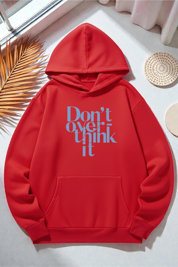 سويت شيرت مطبوع بتصميم DONT OVER THINK للجنسين