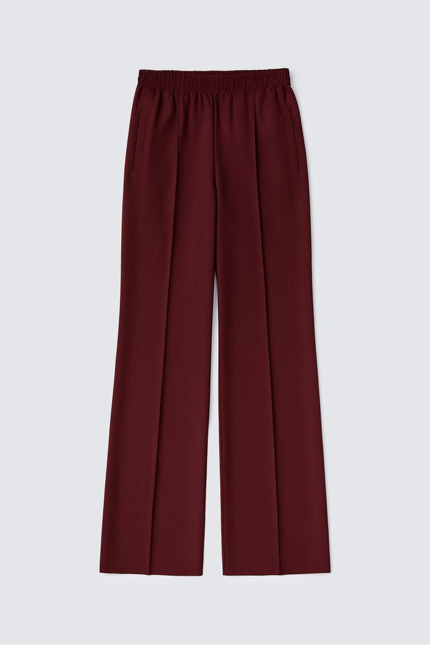 Ribbed Pants with Elastic Waist