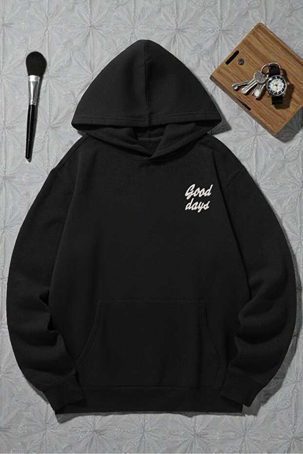 سويت شيرت كبير الحجم مطبوع عليه Good Days للجنسين