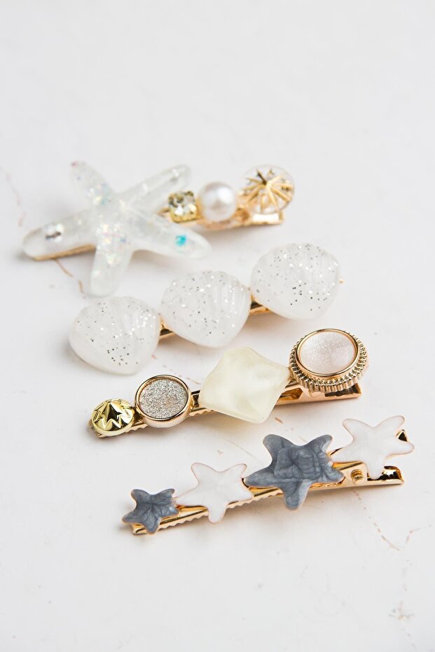 مجموعة مشابك متعددة من صدف البحر الأبيض (6 سم) - 7