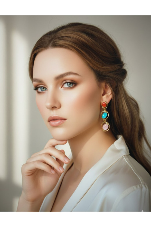 Long Red Earrings - 2