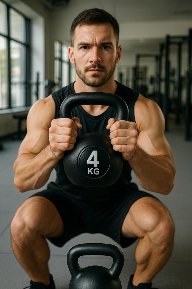 Leyaton Vinyl Clifton 4 kg Çaydanlık Tipi Dambıl Kettlebell Ağırlık Siyah Kettlebell (Çaydanlık) 4 kg