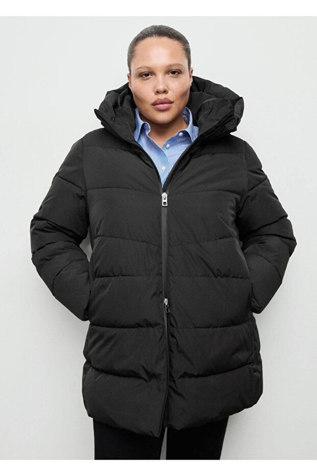 Kapüşonlu kapitone anorak - 5