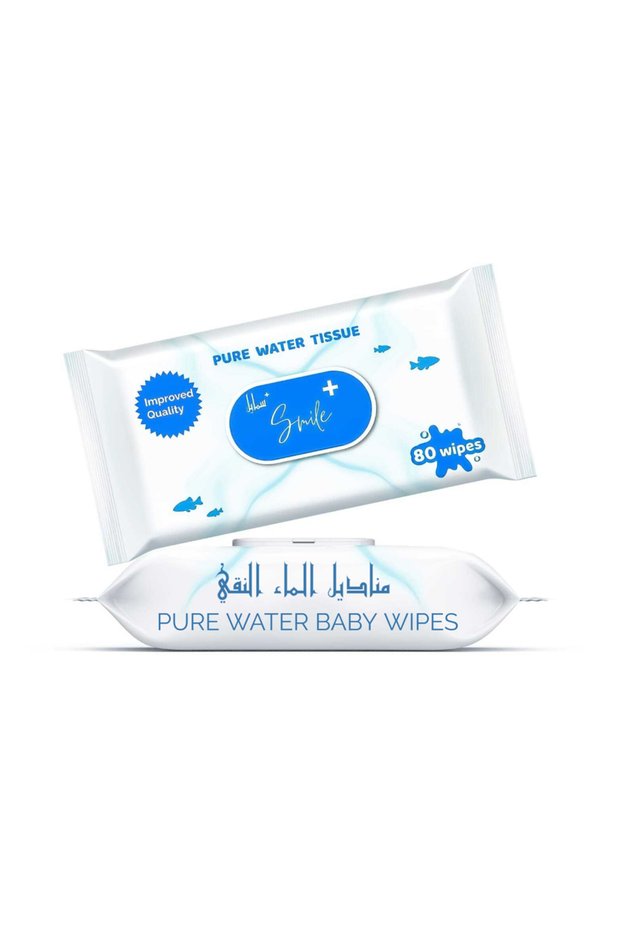 SmilePlus Pure Water Baby Wipes, 160 count, Pack of 2, Hypoallergenic & Unscented
