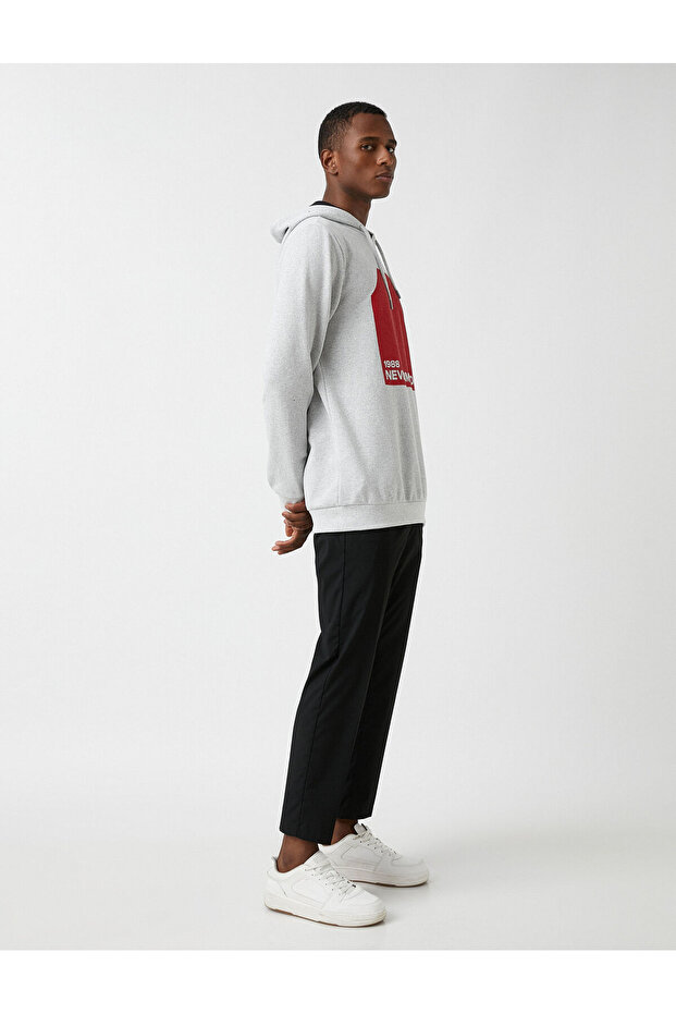 Baskılı Kapüşonlu Sweatshirt - 2