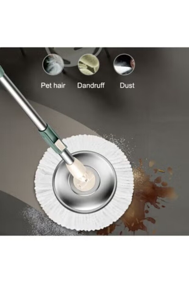 Spin Mop and Bucket Set with Extendable Foldable Handle and Microfiber Heads - 6