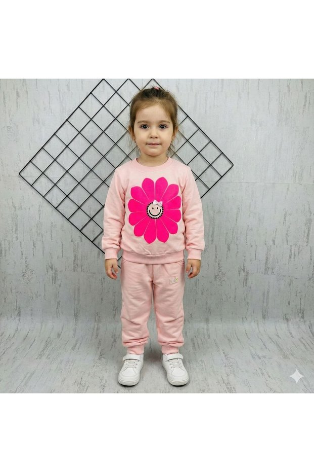 Double Flower Printed Girl's Set