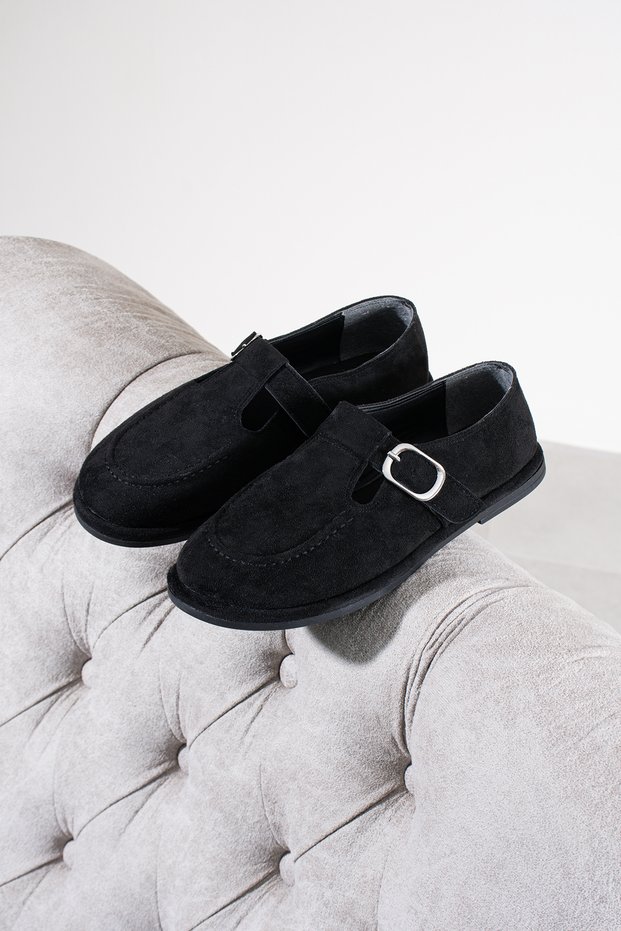 Arabella Women's Suede Buckle Detailed Casual Loafer Shoes