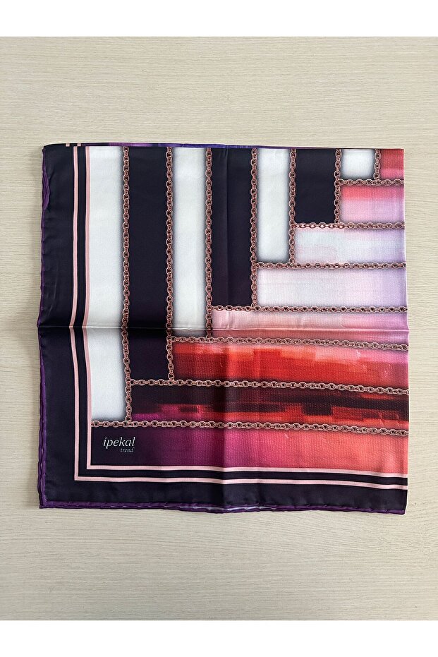 نمط وشاح ناعم منقوش بسلسلة حلقية 1 لون 5 - 6