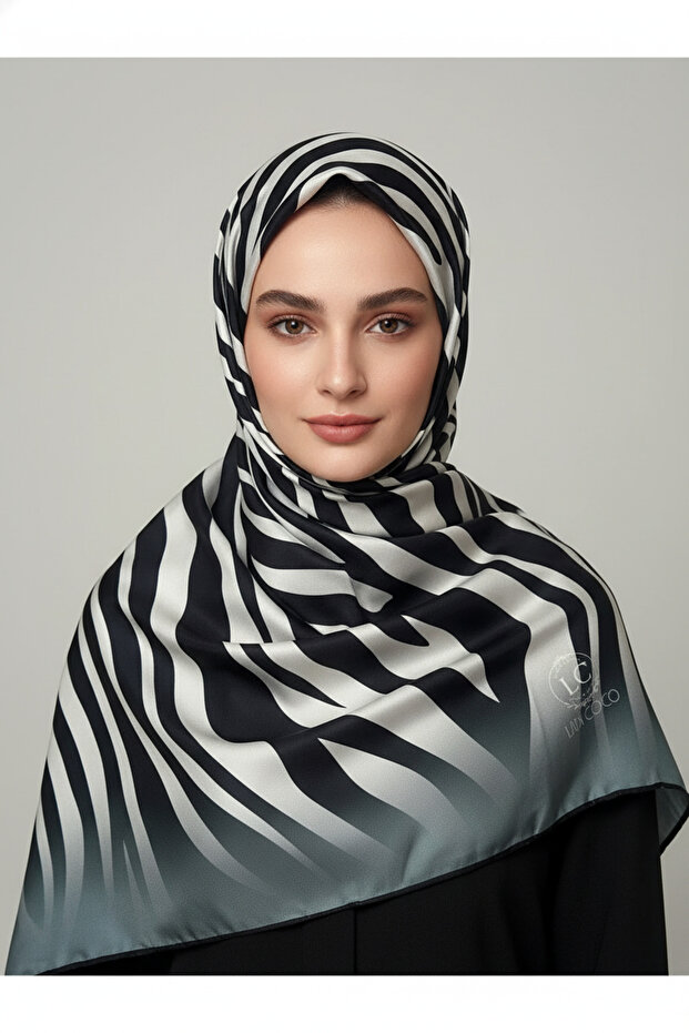 Zebra Patterned Digital Print Rayon Scarf - 4