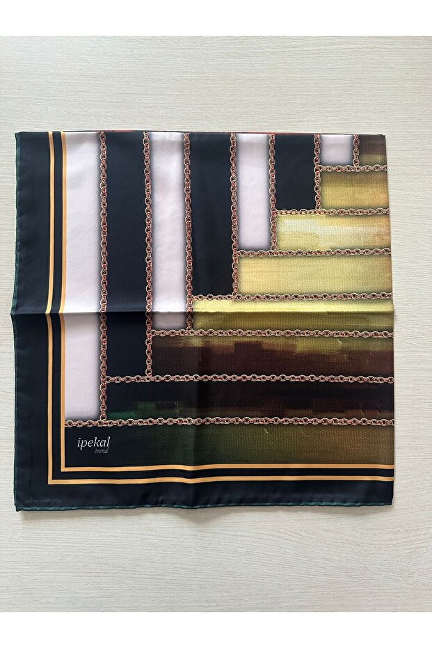 نمط وشاح ناعم منقوش بسلسلة حلقية 1 لون 2 - 7