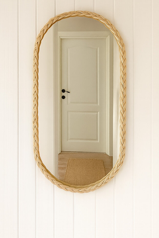 Rattan bambu örgü ayna - 2