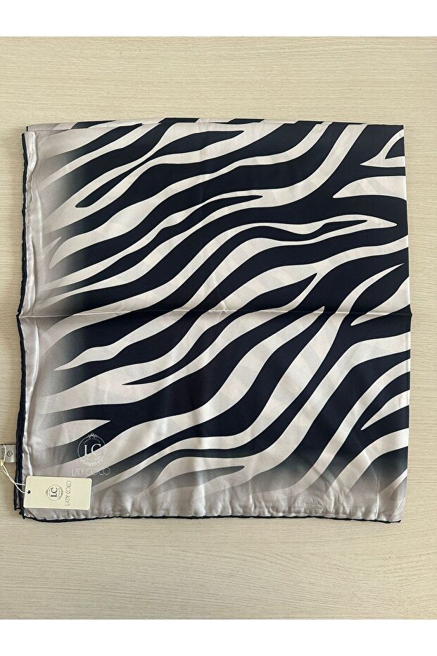 Zebra Patterned Digital Print Rayon Scarf - 2
