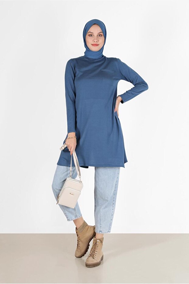 CEP DETAYLI BASIC TRİKO TUNİK 42045 - 1