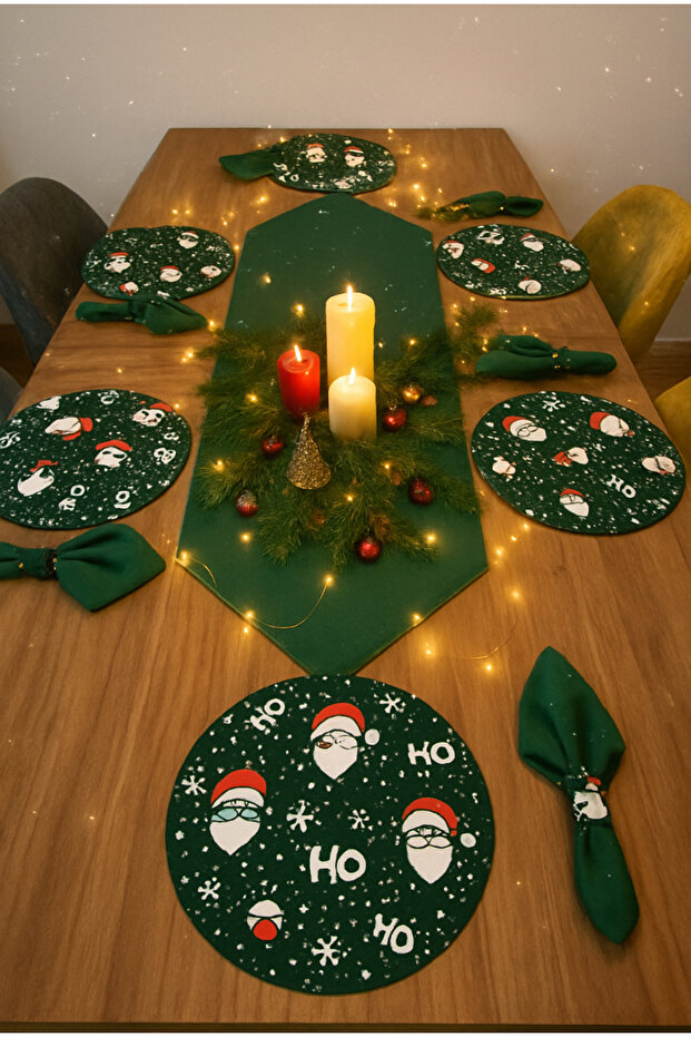 Yılbaşı runner masa örtüsü seti - 1