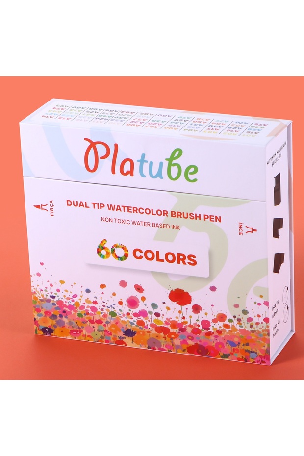 Platube 60-Piece Brush Pen Double-Sided Marker Pen Set Bullet Journal Mandala Sketch Painting Set 117822