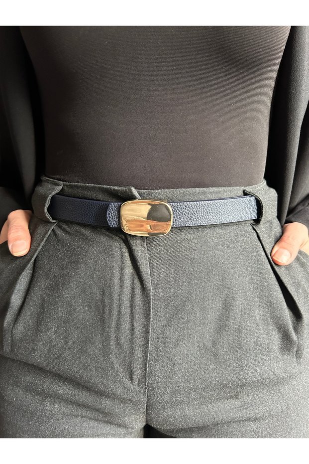 Hoard Mirror Patterned Women's Gold Buckle Belt Jacket Belt Dress Belt Trouser Belt