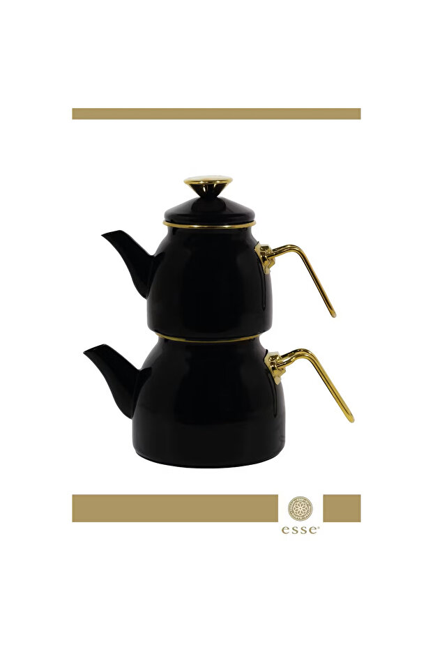 Emaye Çaydanlık Siyah 1.3 2.1 Lt - 1