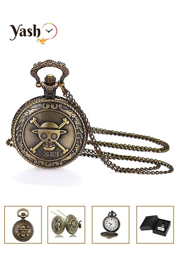 Anime Skull One Piece Style Quartz Pocket Watch