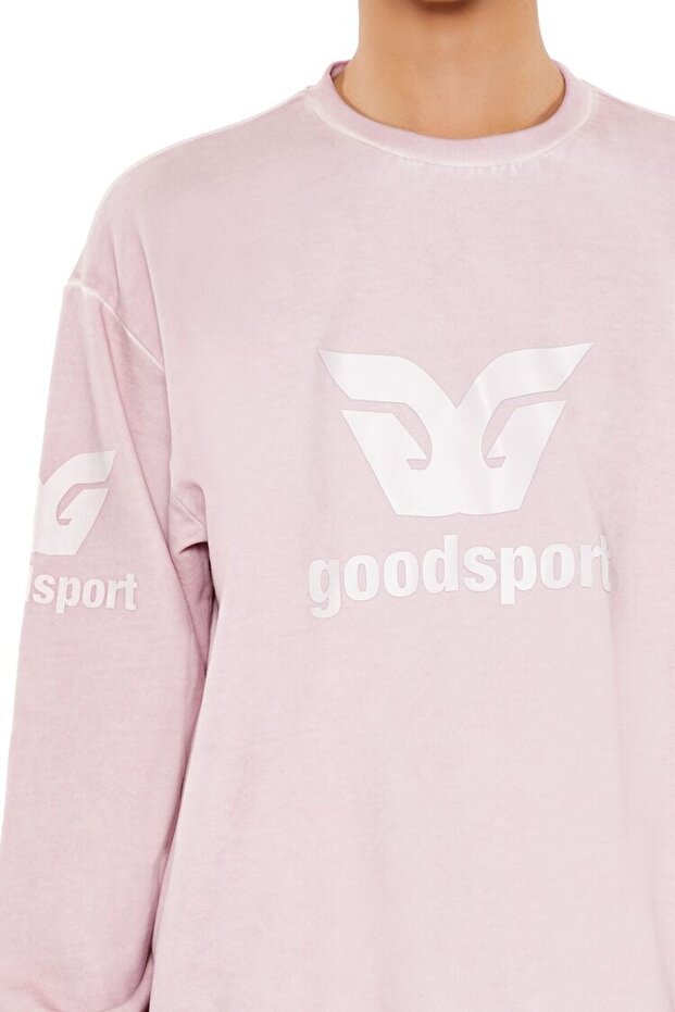 Bisiklet Yaka Baskılı Sweatshirt - 5