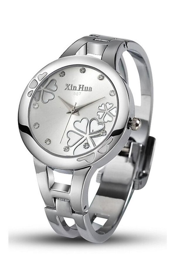 Women Stainless Steel Quartz Analogue Silver Wrist Watch - Waterproof and Elegant