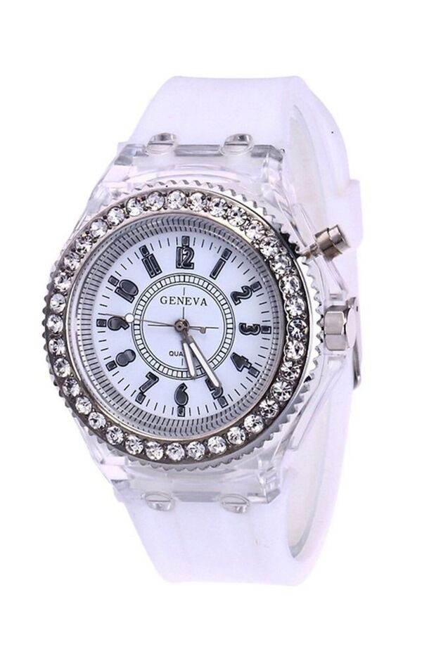 Luminous Diamond LED Jelly Silicone Unisex Couple Watch