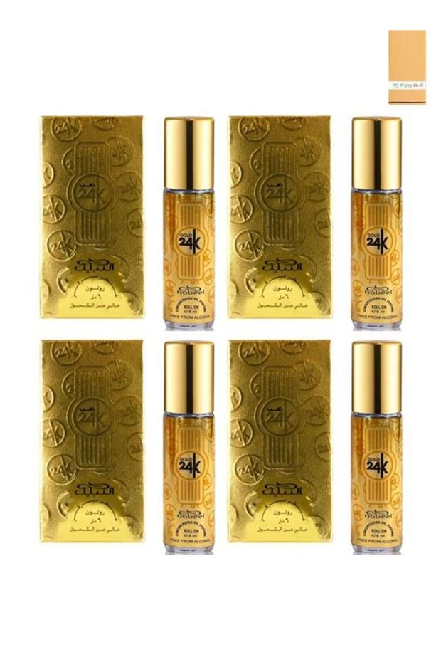 Gold 24K Alcohol Free Roll-On Oil Perfume 6ML - 4 Pack