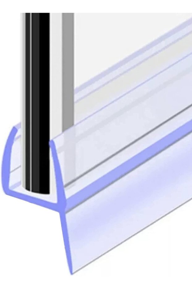 Glass Door Seal PVC Silicone Lip Seal for Frameless Glass (1.1m, 12mm, Side Lip)