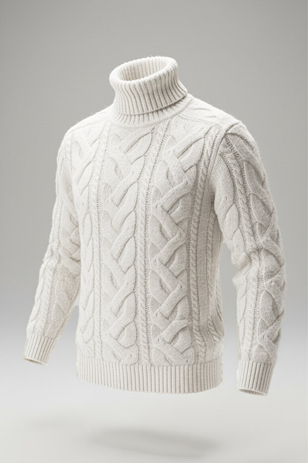 Erkek Balıkçı Yaka Kalın Kazak - 4