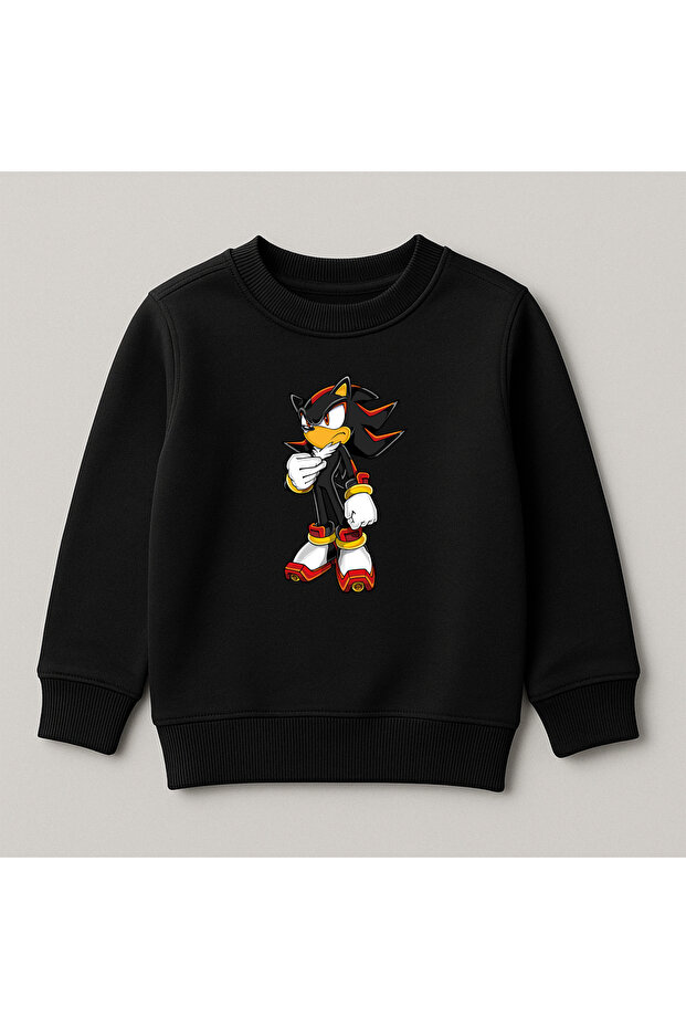 Sonic Printed Crew Neck 100% Cotton Kids Sweatshirt