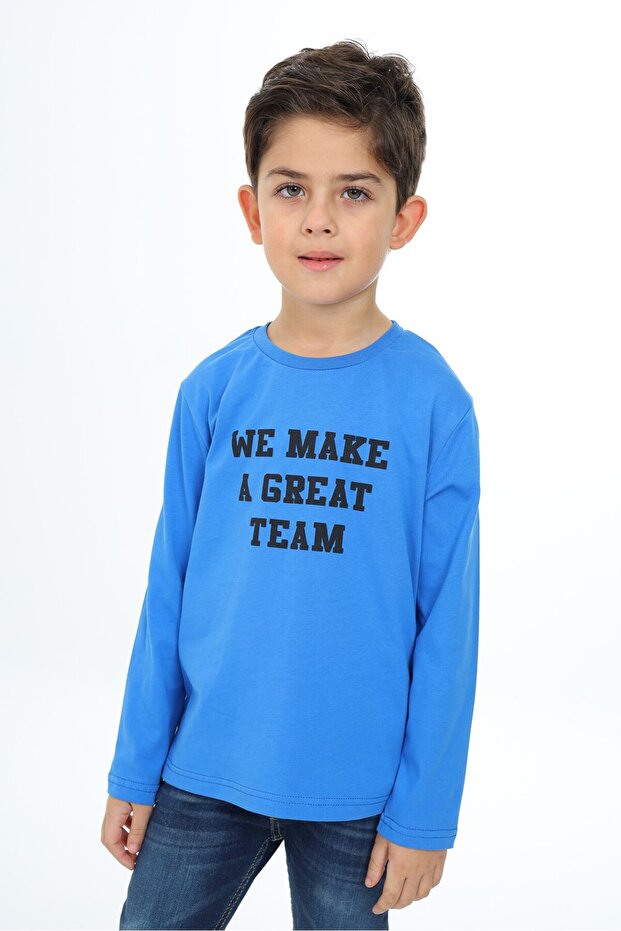 Boy's Printed Crew Neck Long Sleeve T-Shirt