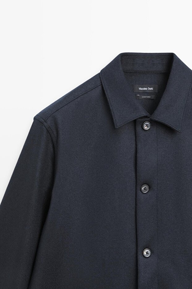 Overshirt with pockets, 100% wool - 6