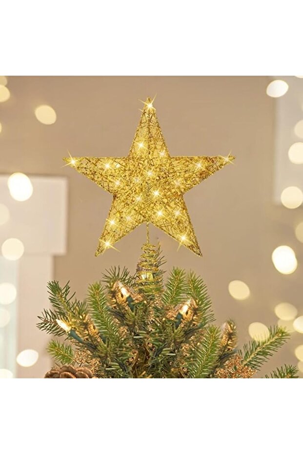 Christmas Tree Topper 10 LED Star Tree Ceiling Lights Battery Powered Suitable for Christmas Tree De