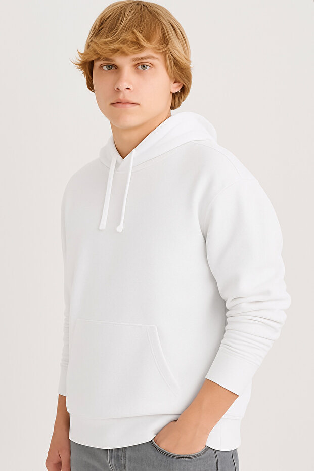 Oversize Fit Kapüşonlu Sweatshirt - 1