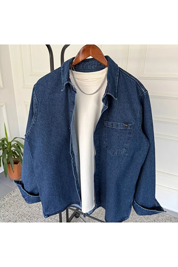 سترة الدنيم كبيرة الحجم - 1