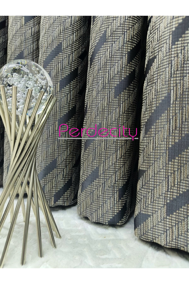 Basra Pattern Glittery Elegant Background Curtain Each 1X3 Suitable for Rooms with Frequent Pleats No Ironing Required (Single Panel) - 5