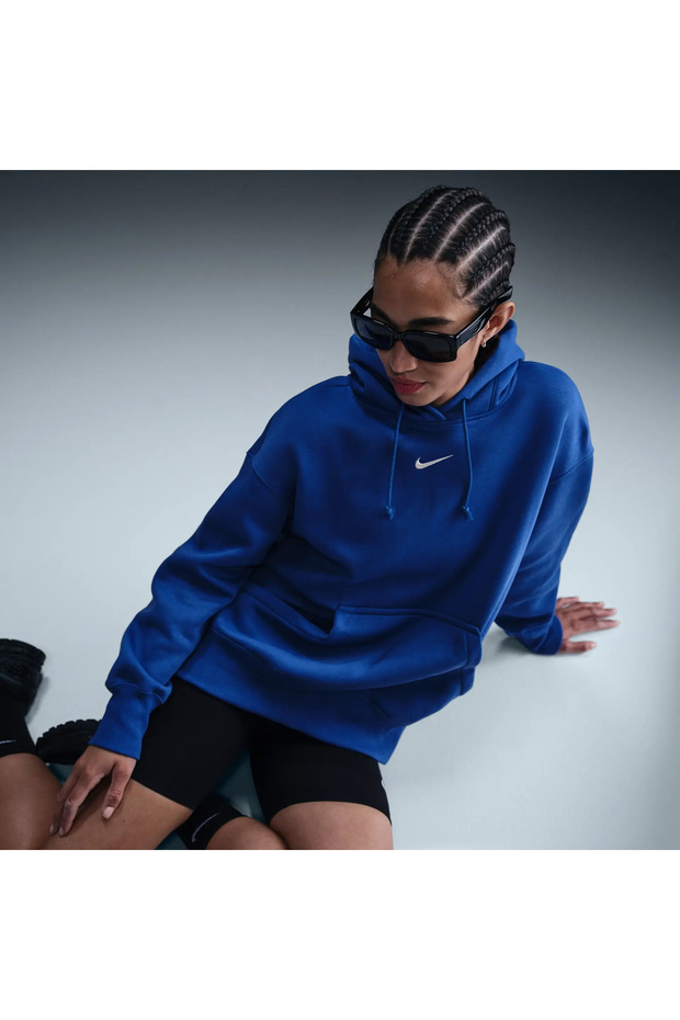 Phoenix Oversized Pullover Hoodie In Blue - 3