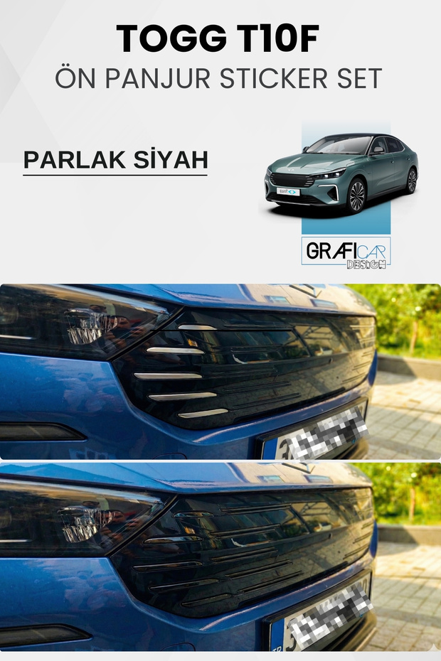 Togg T10F Sedan Compatible Window Covering Sticker Set