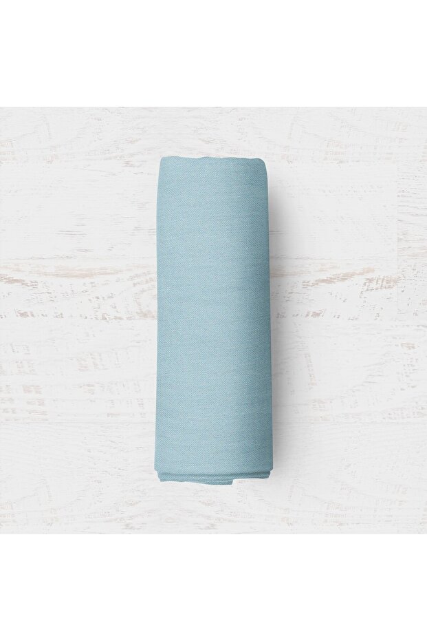 Makiteks 100% Cotton Water Green Fitted Sheet Compatible with Single Beds 100X200+50X70 cm