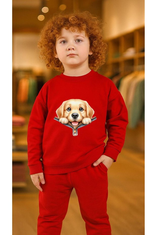 Children's Suit Sweatshirt Fearmuar Dog Printed Girls Boys Crew Neck3 4-5-6-7-8-9-10-11-12Years