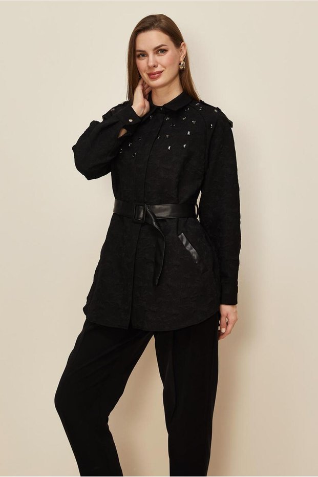 Belted Stone Embroidered Tunic 46138