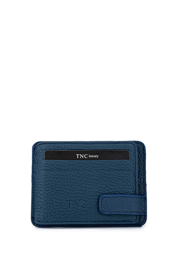 Men's Genuine Leather Navy Blue Card Holder