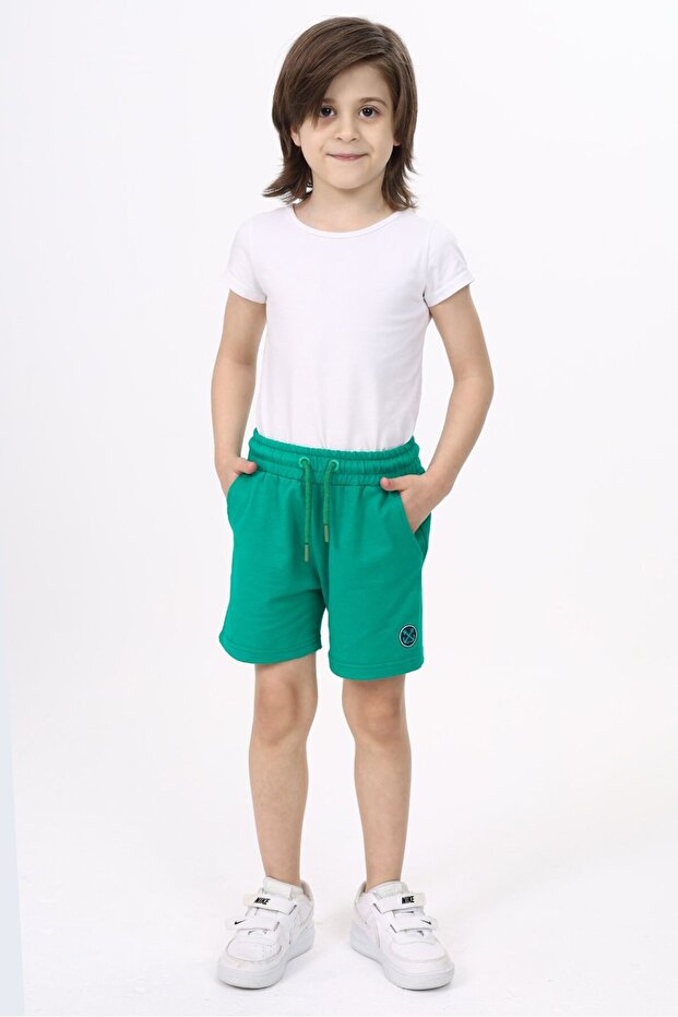 Boy's Printed Basic Shorts with Elastic Waist and Pockets