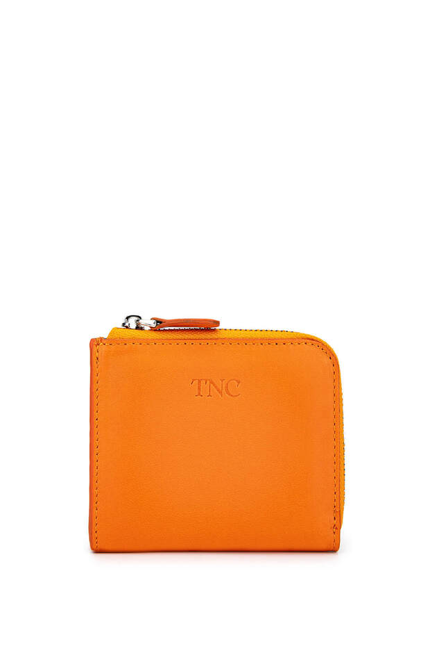 Women's Genuine Leather Orange Card Holder