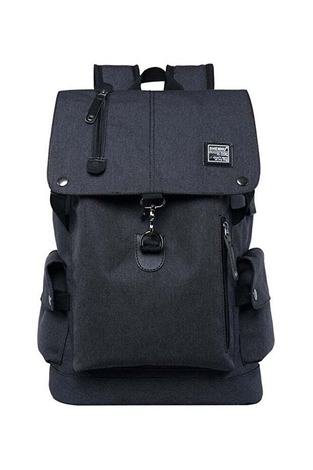 School Backpack With Usb Charger Black