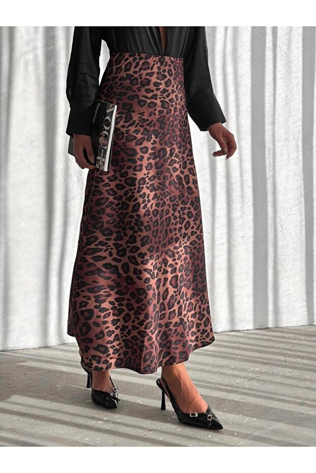 Leopard Silk Skirt
